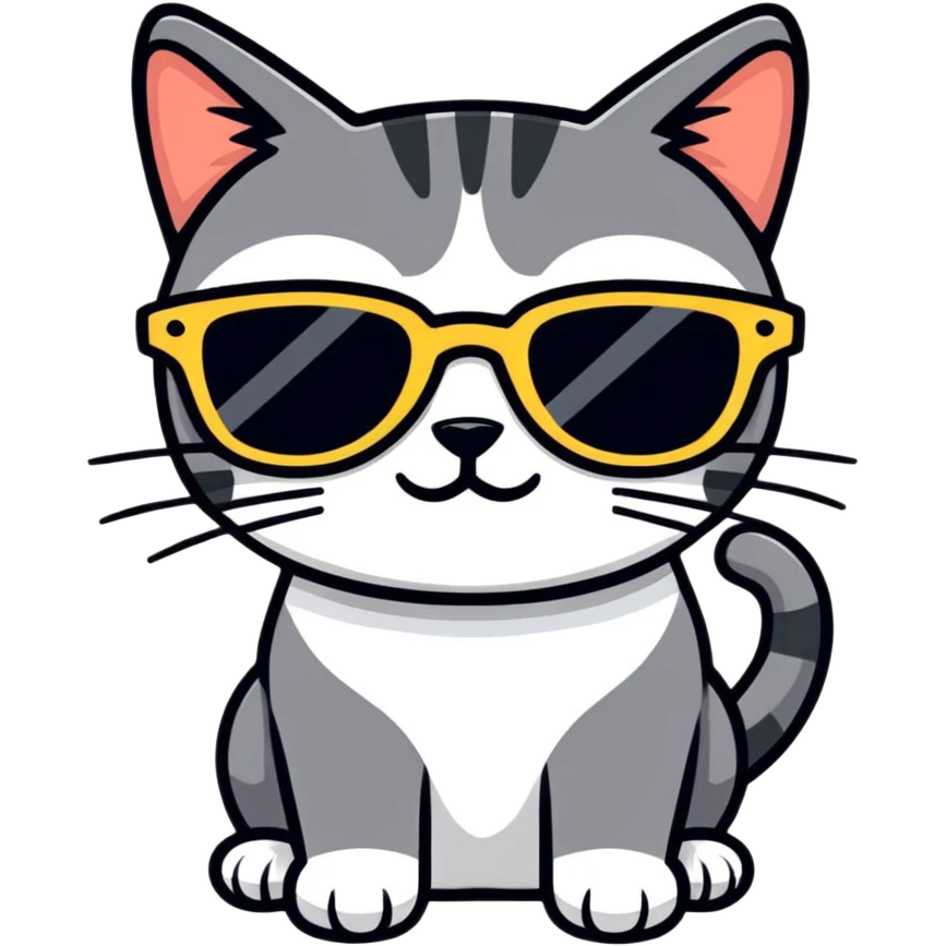 Cat with sunglasses emoji