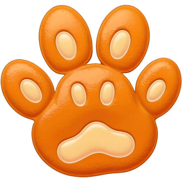 a pastel orange pawprint emoji