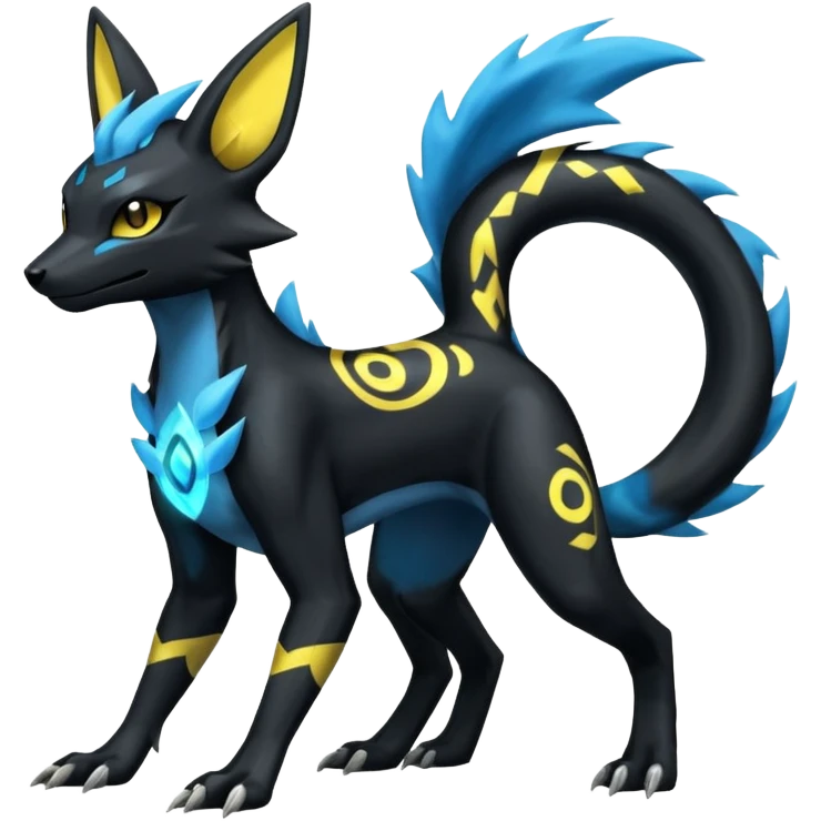 Umbreon-Manectric-Salandit-Zeraora-fusion, full body emoji