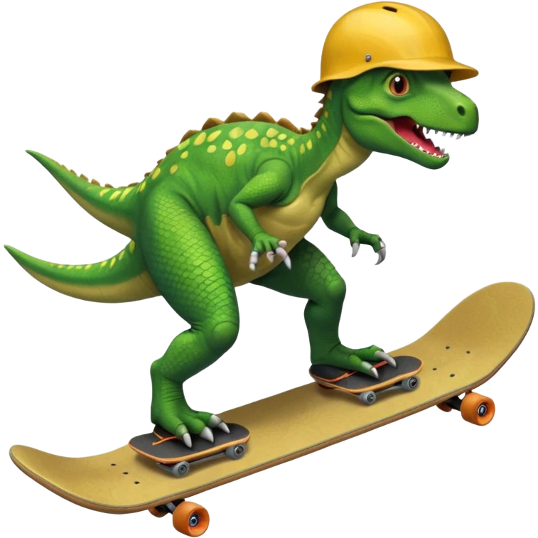 Dinosaur on a skateboard emoji
