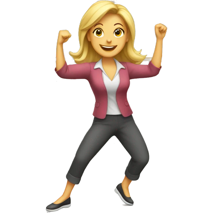 Happy female teacher dancing emoji