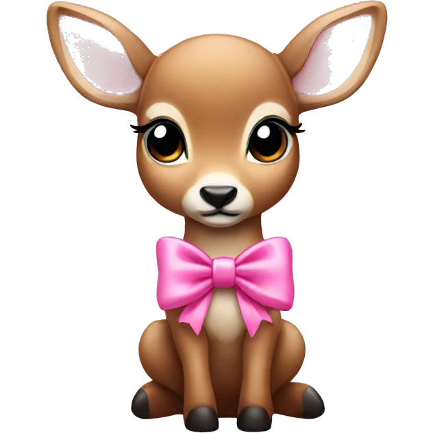 deer baby with a pink bow emoji