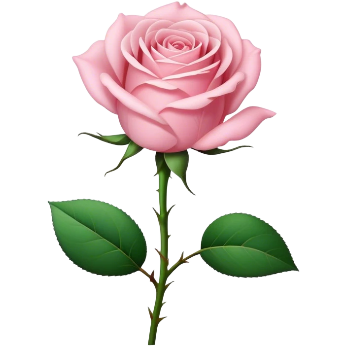 Light pink rose with stem no thorns  emoji