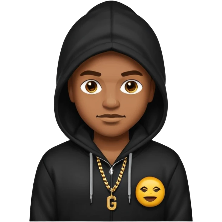 gangster emoji, modern street style, hoodie, bling, smirk emoji