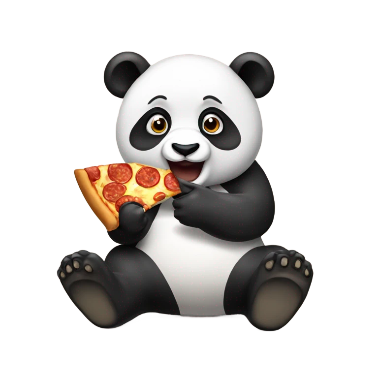 panda eating pizza emoji