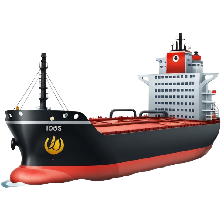 Generate fully black oil tanker ship emoji