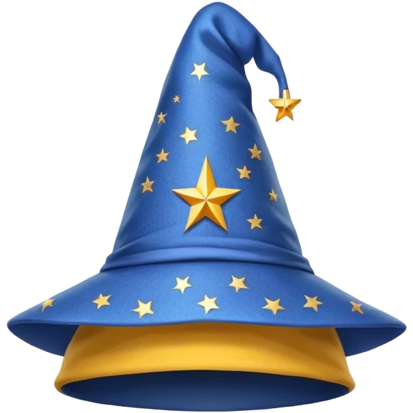 blue wizard hat with star-yellow pattern emoji