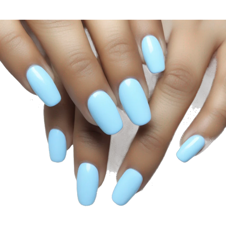 Nails in baby blue emoji