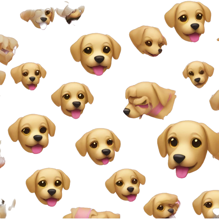 pink and gold dog emoji
