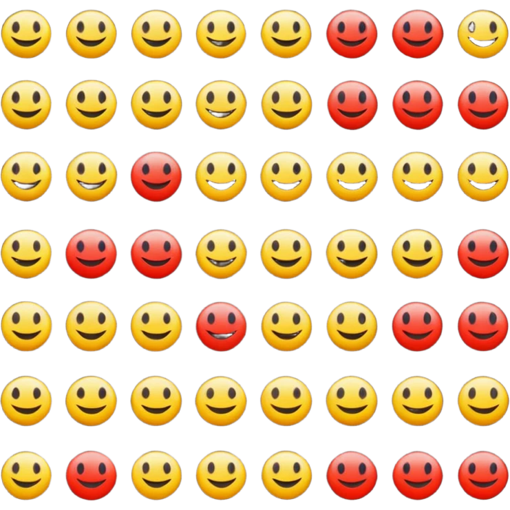 Make a flat color, red yellow and black. emoji