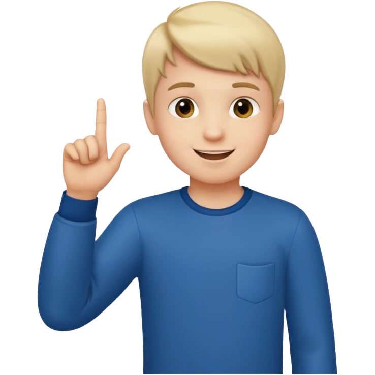 boy raising his finger talking emoji