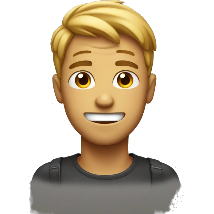 Guy sweating and grinning emoji