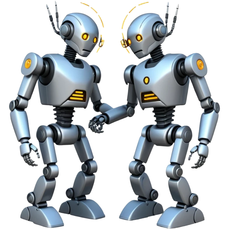 robotic fight between two futuristic robots like ultron   emoji