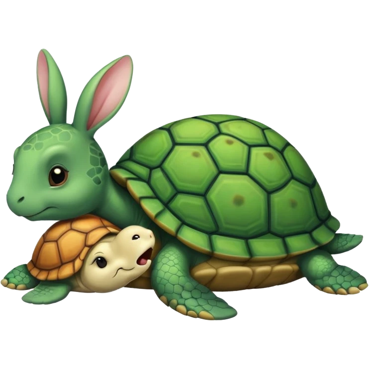 Tortu qui dort et le lapin qui mange la queue a la tortu emoji