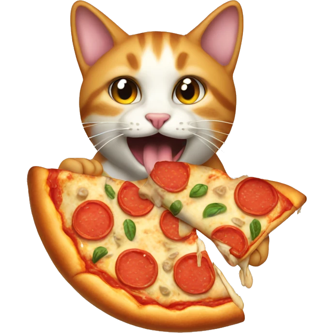 A cat eating pizza emoji