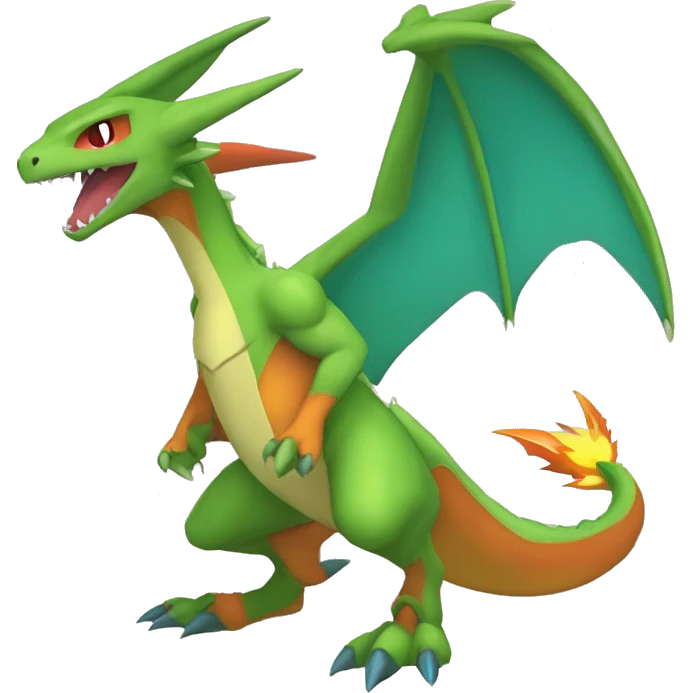 Anthro Cool Edgy Legendary Fakemon-Pokémon-Flygon-Charizard-Fantasy-Creature With Full Body Detailed High Quality emoji