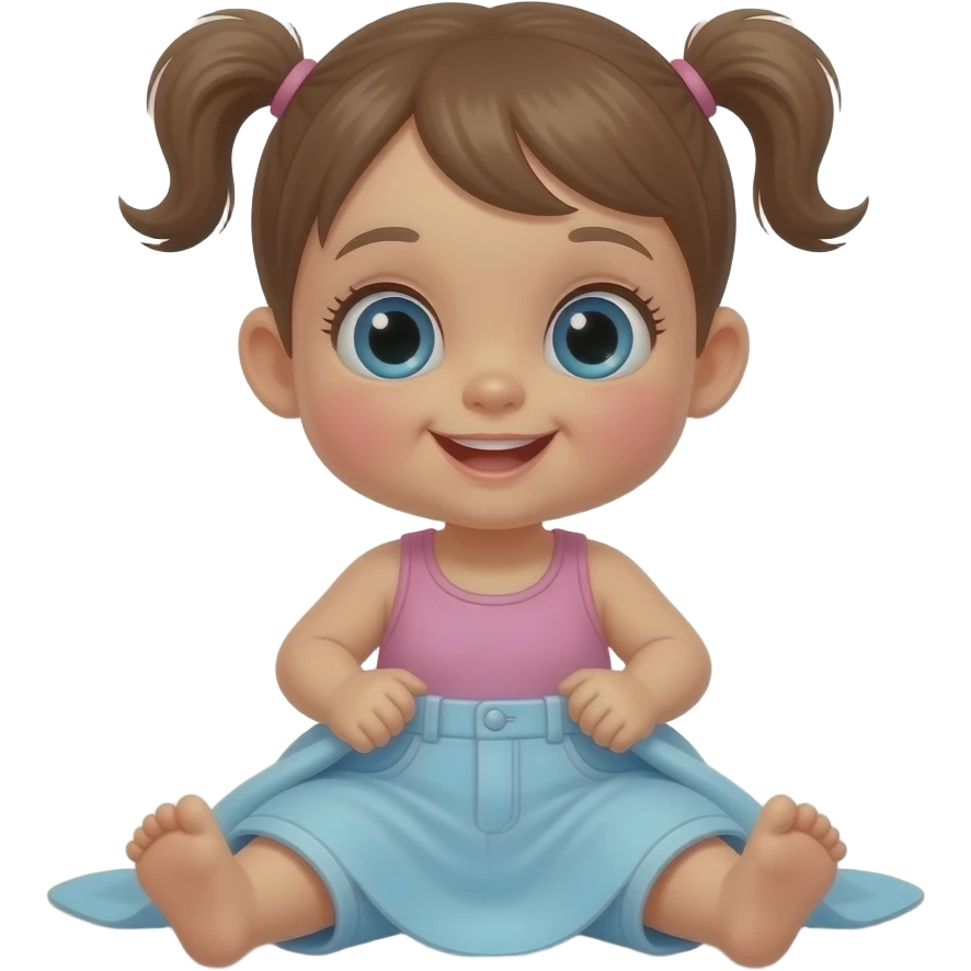 baby girl getting no pants emoji