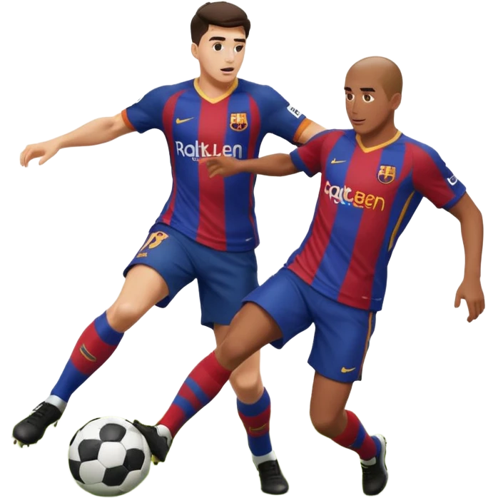 piłkarz kosi drugiego piłkarza barcelony emoji