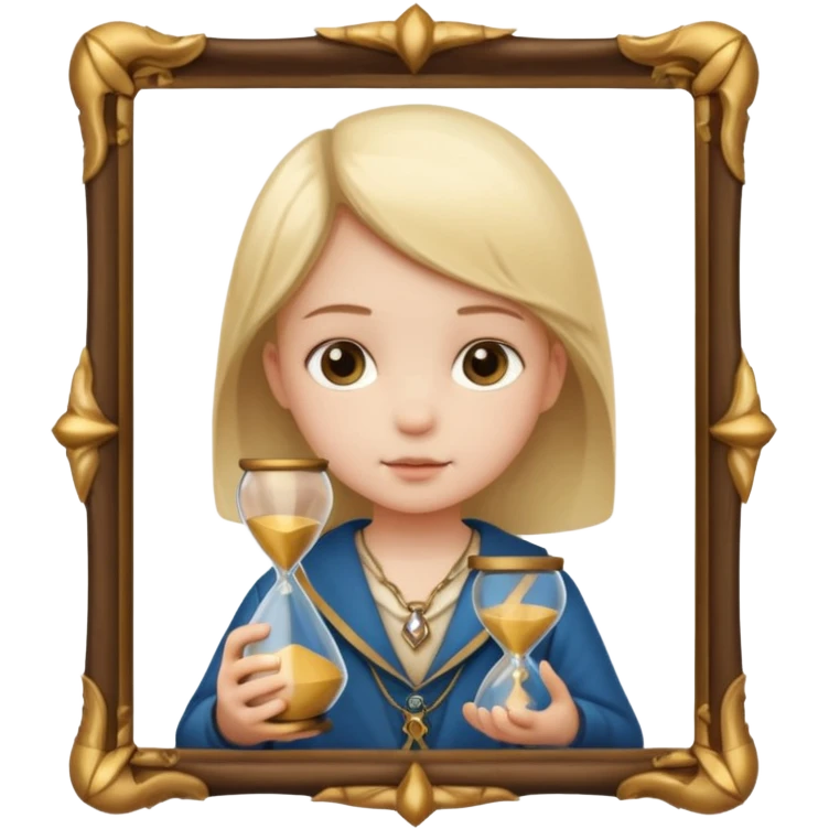 child holding hourglass in a  frame with no bg emoji