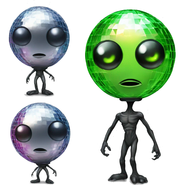 Disco ball alien emoji