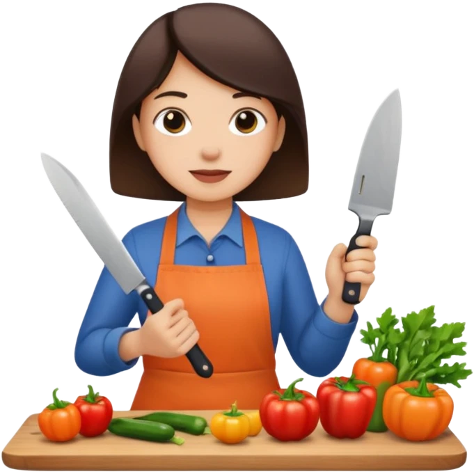 knife chopping vegetables emoji