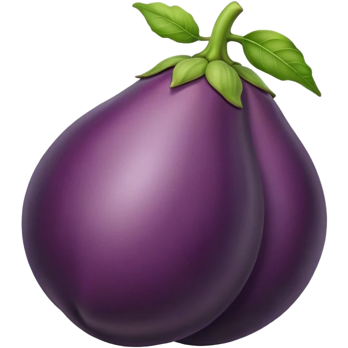A eggplant in a peach emoji