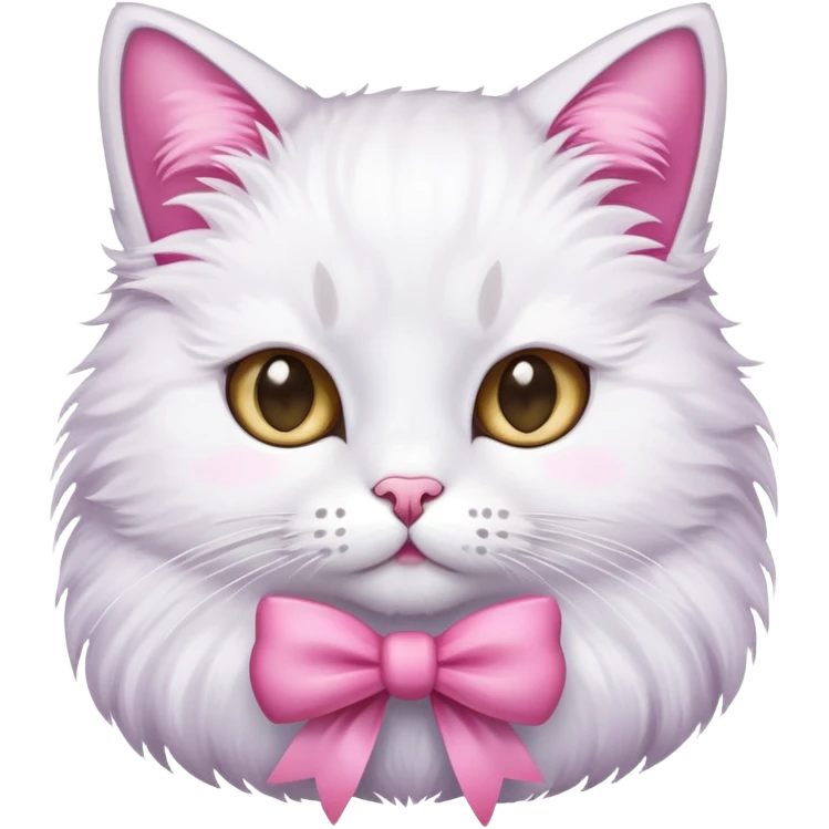 Cat with a pink bow emoji