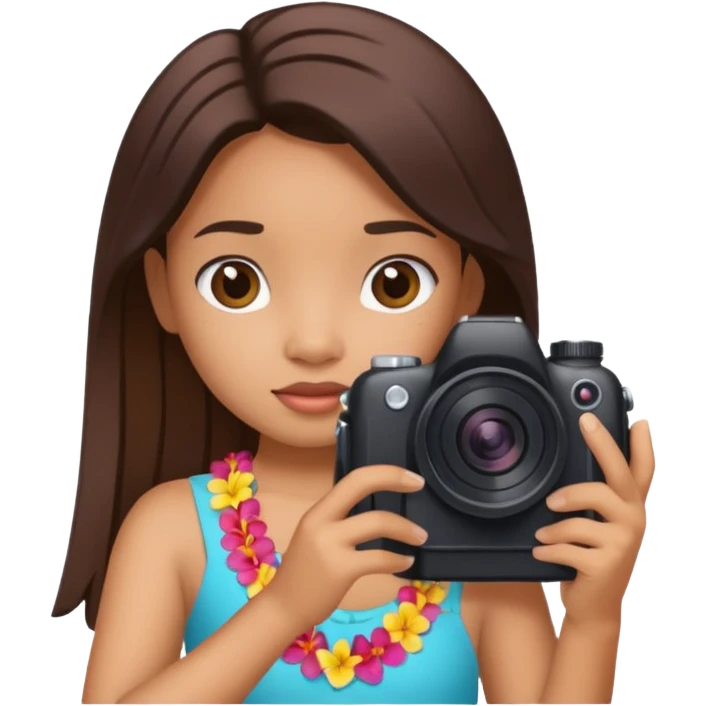 Lilo from Lilo & Stitch holding a camera, front view emoji