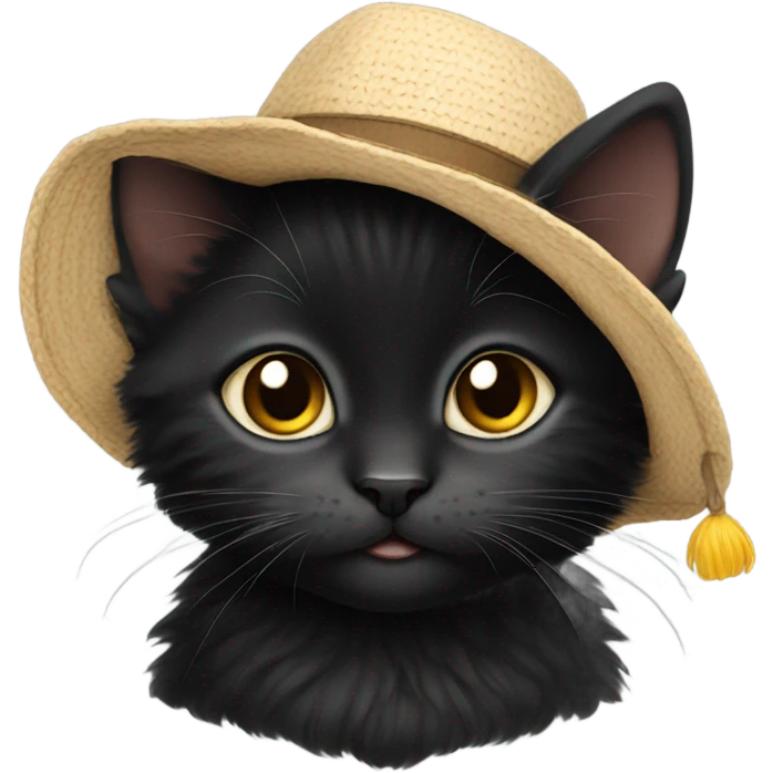 black kitten in a hat emoji