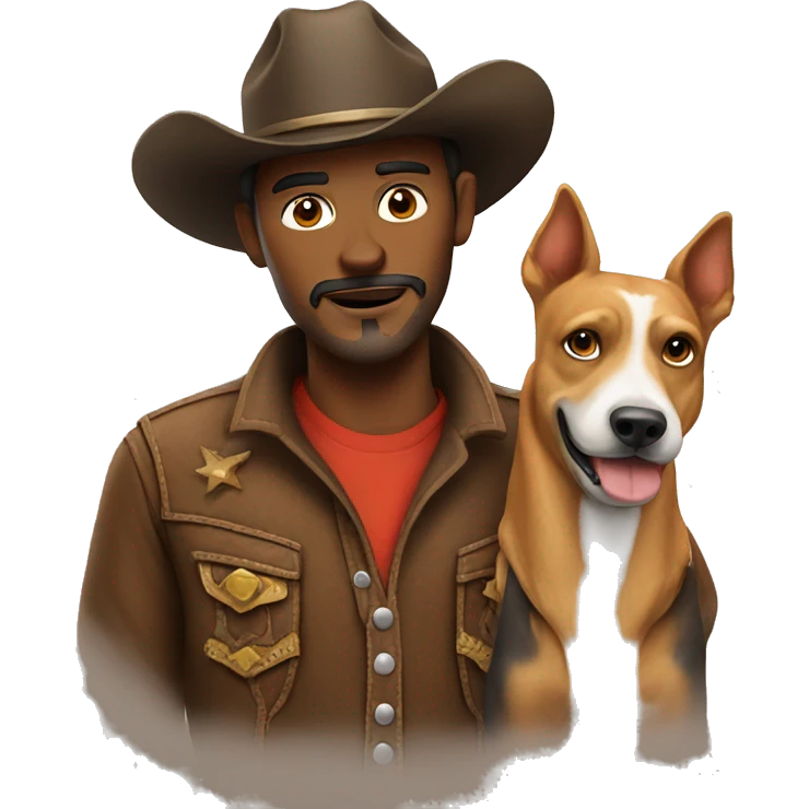 Cowboy with dog emoji