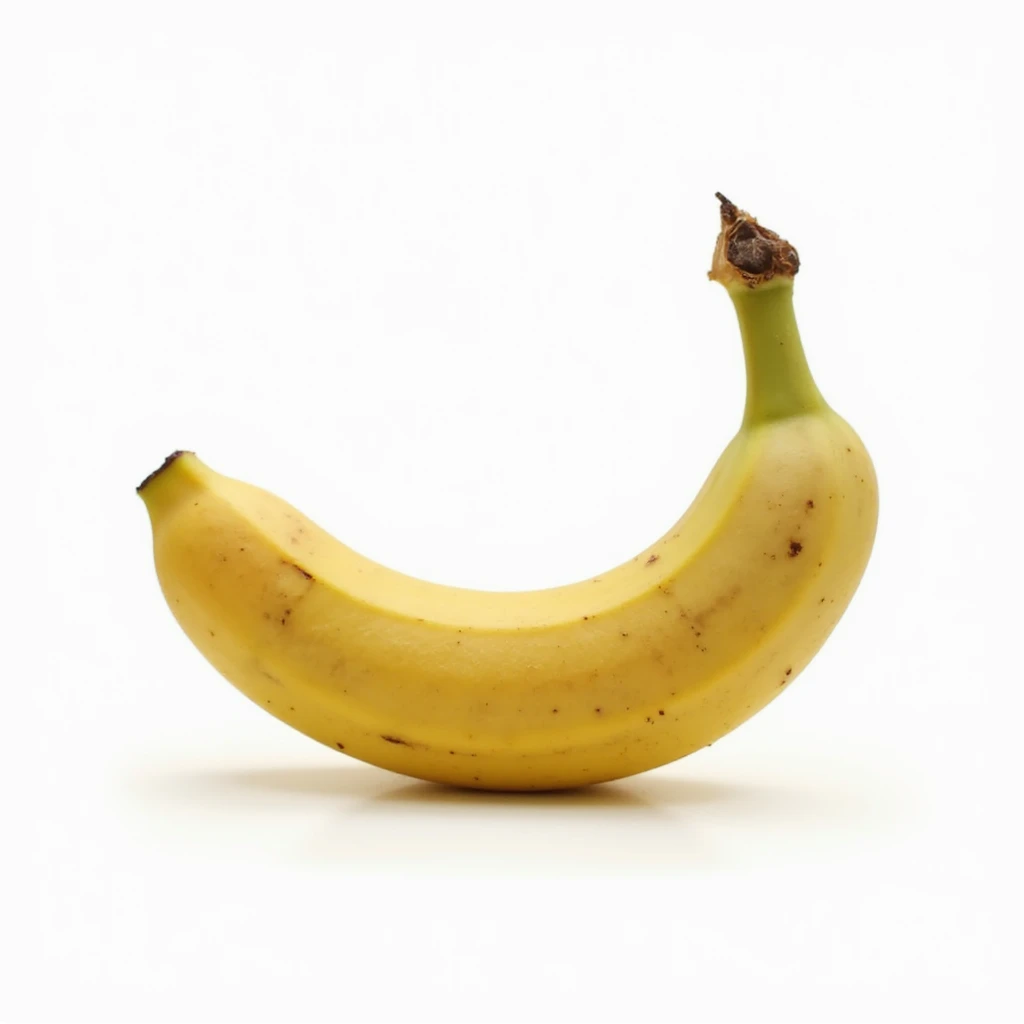 realistic whole banana isolated on white background, natural details, side view emoji