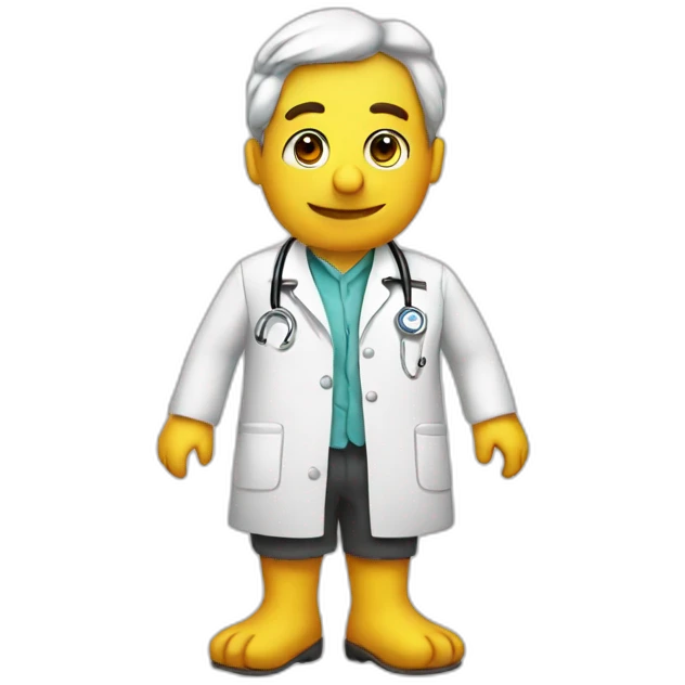 Pato con bata de doctor emoji