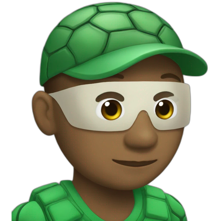 Mbappé avec un masque de tortue emoji
