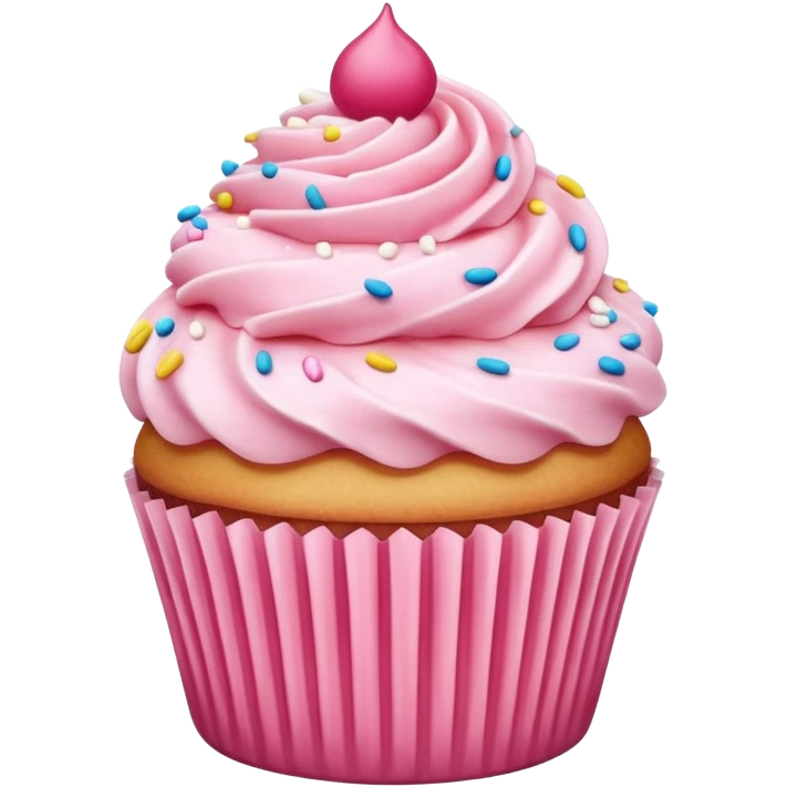 Cupcake with pink icing emoji