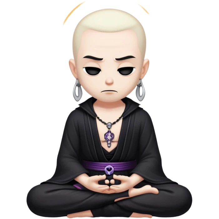 chill meditating goth villain  emoji