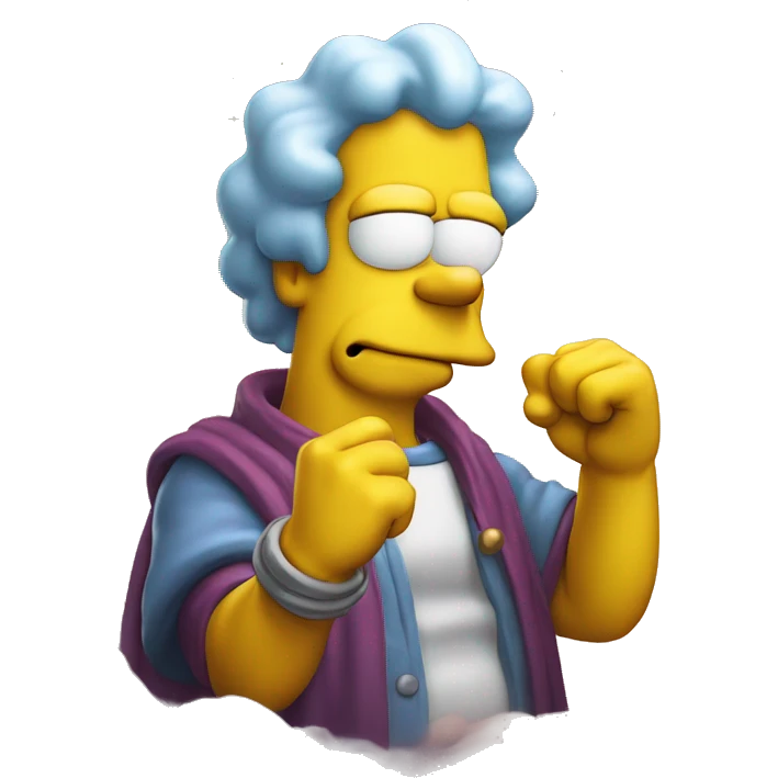 simpsons astrologer shakes fist at cloud emoji