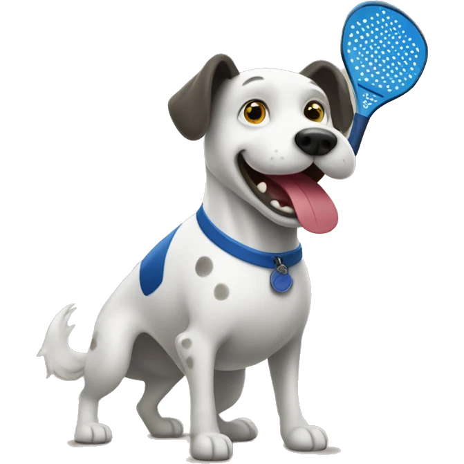 Dog playing pickleball emoji