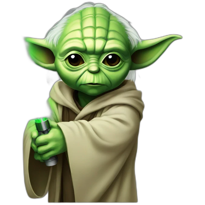 Yoda saber laser green emoji