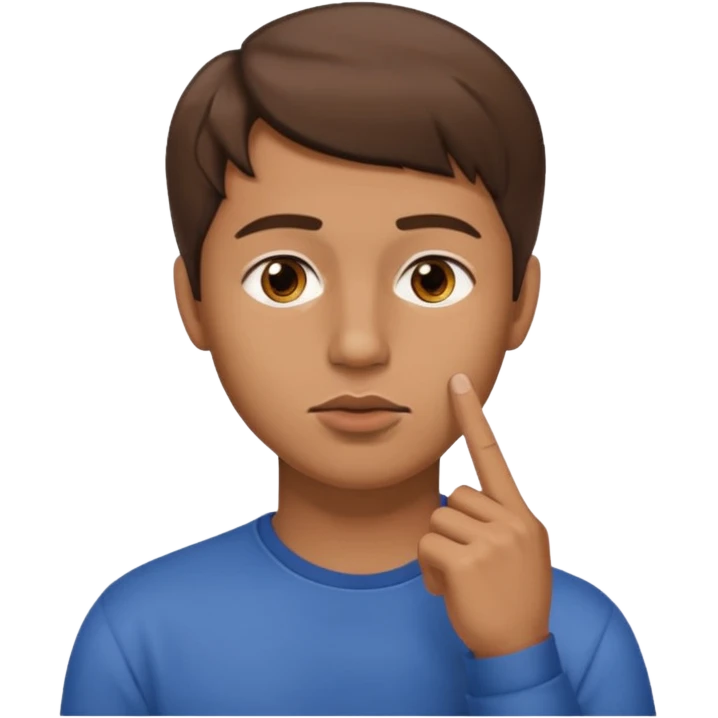 Man making silence emoji