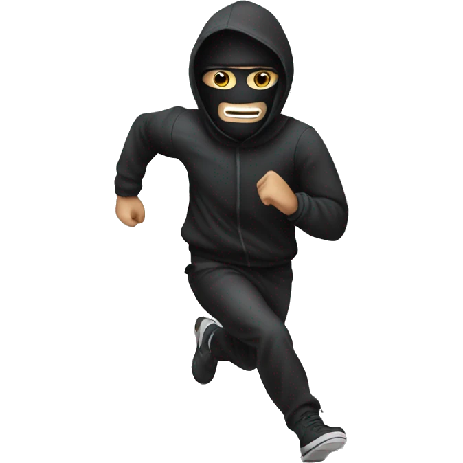 Robber with mask and running emoji