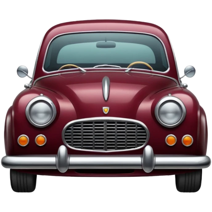 Car with classic look in maroon and black colour emoji