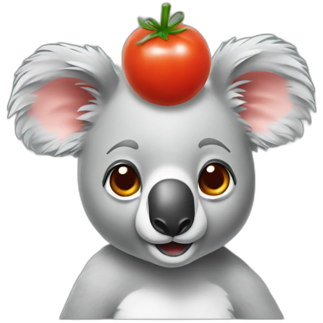 Koala with tomate sauce on his face emoji