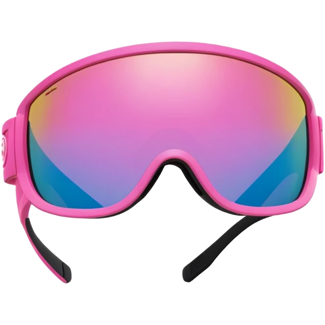sporty pink shield visor sunglasses with extra chunky frame, athletic design, heavy-duty build, one-piece tinted lens emoji