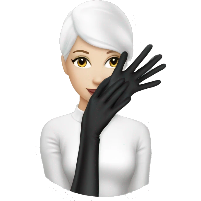 Black Latex gloves white elegant woman emoji