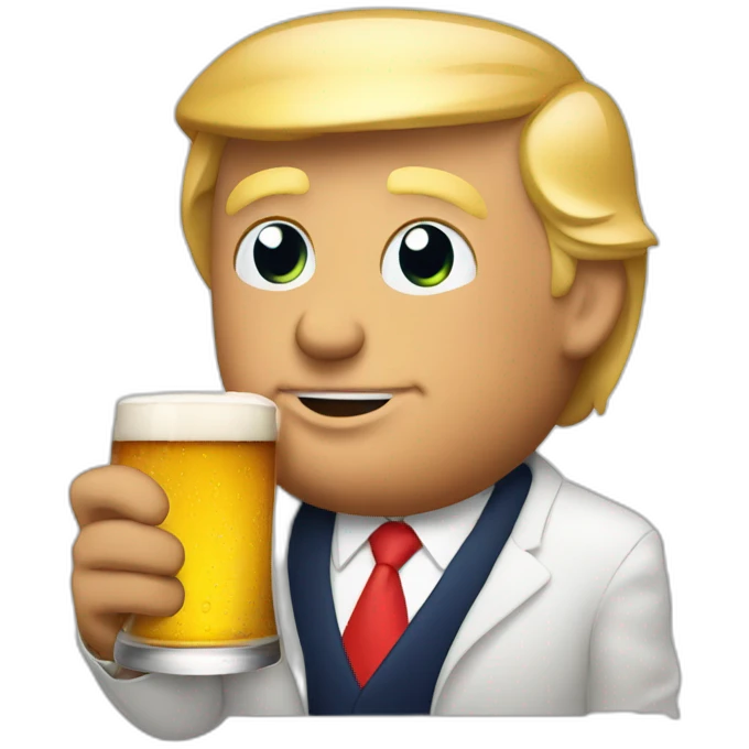 Donald Trump avec une bière emoji