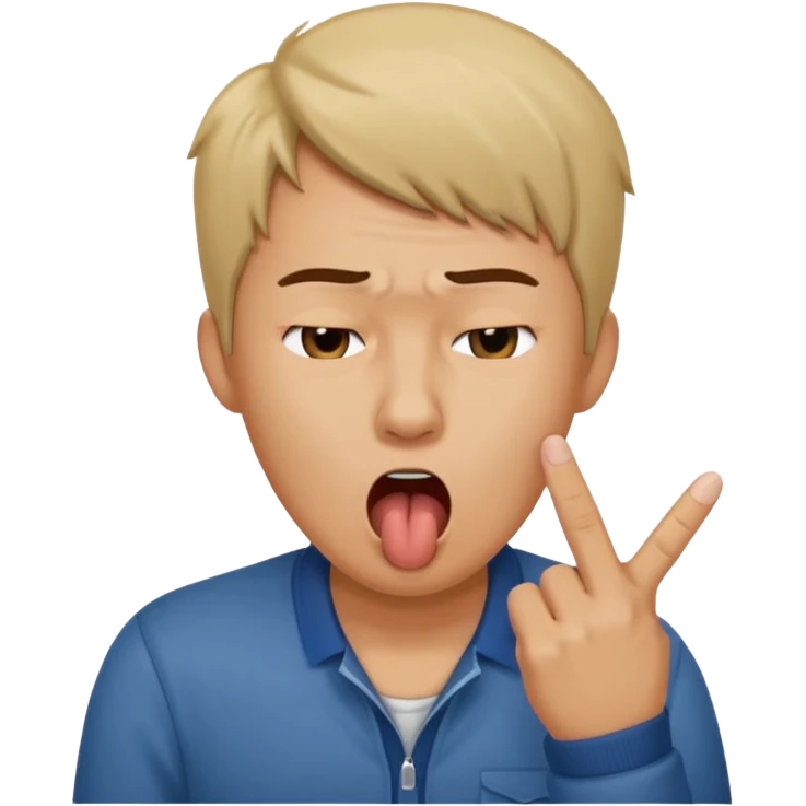 Yawning with the middle finger emoji