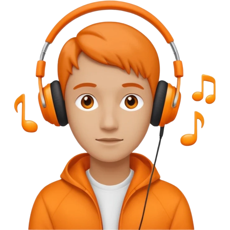 listen to music in orang earpods emoji