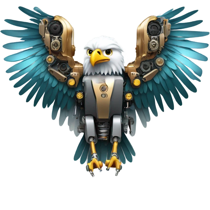 An eagle as a drone machine emoji