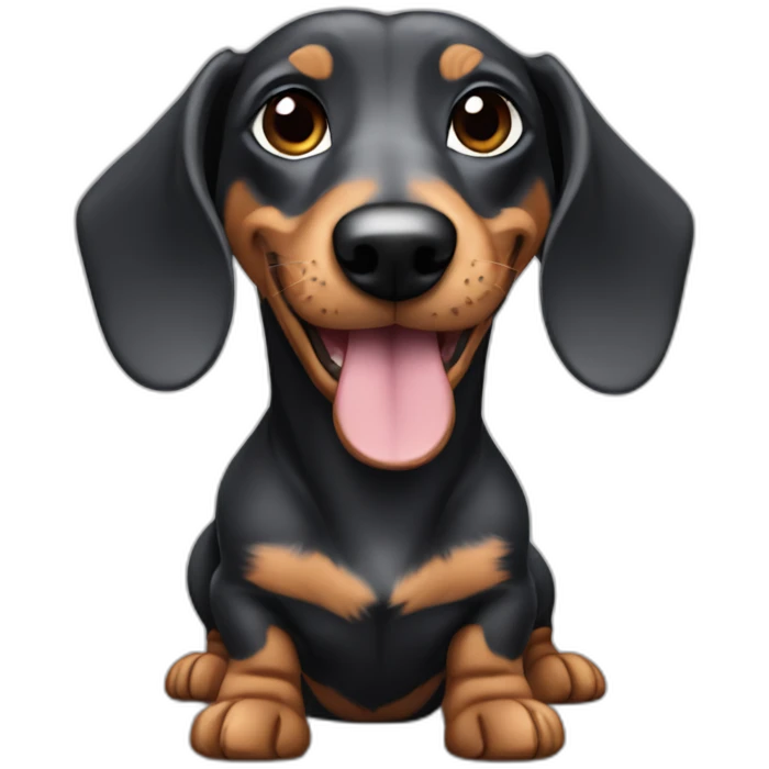 black and grey hair dachshund emoji