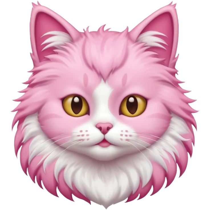 A cat in a house and  a pink cat emoji